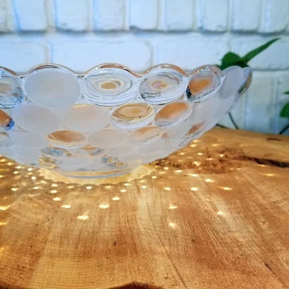 Vintage 12" Bubble Glass Centerpiece Bowl - Picture 8 of 9
